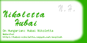 nikoletta hubai business card